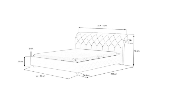 Gepolstertes Bett - ART81206